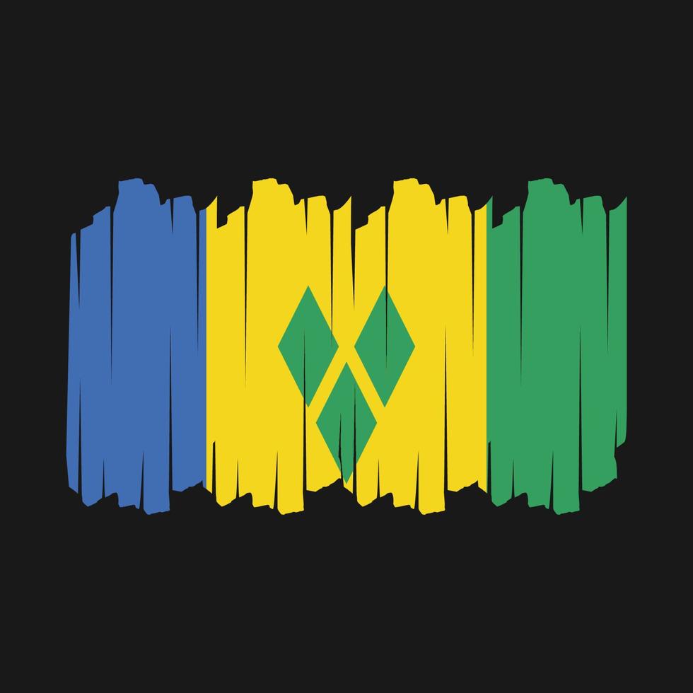 Saint Vincent Flag Brush Vector Illustration