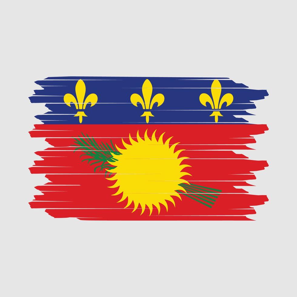 Guadeloupe Flag Brush Vector