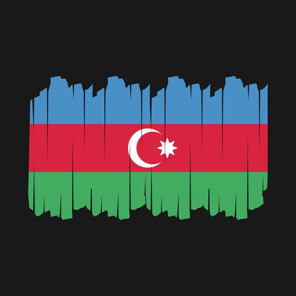 Ilustración de vector de pincel de bandera de azerbaiyán