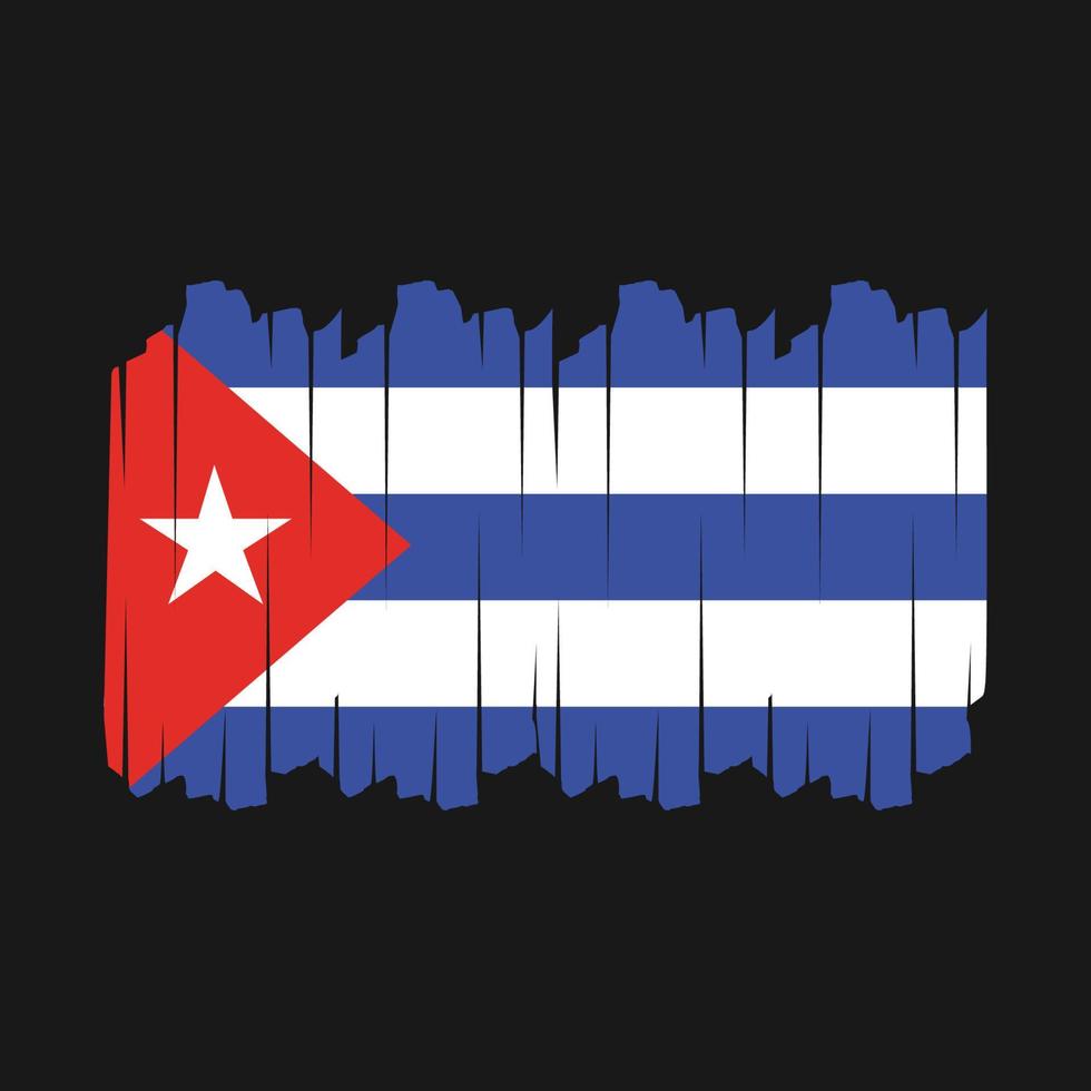 Cuba Flag Brush Vector Illustration