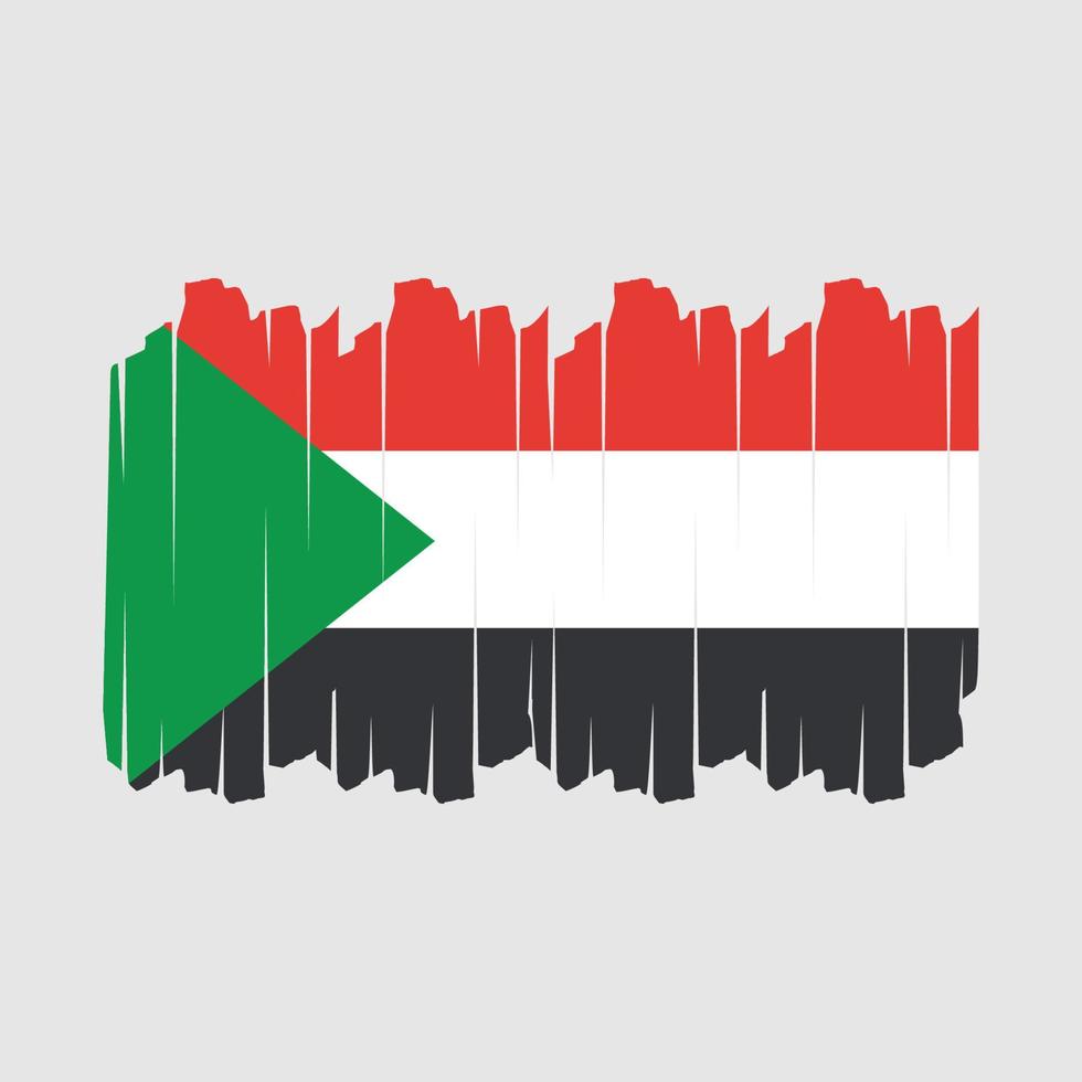 Sudan Flag Brush Vector Illustration