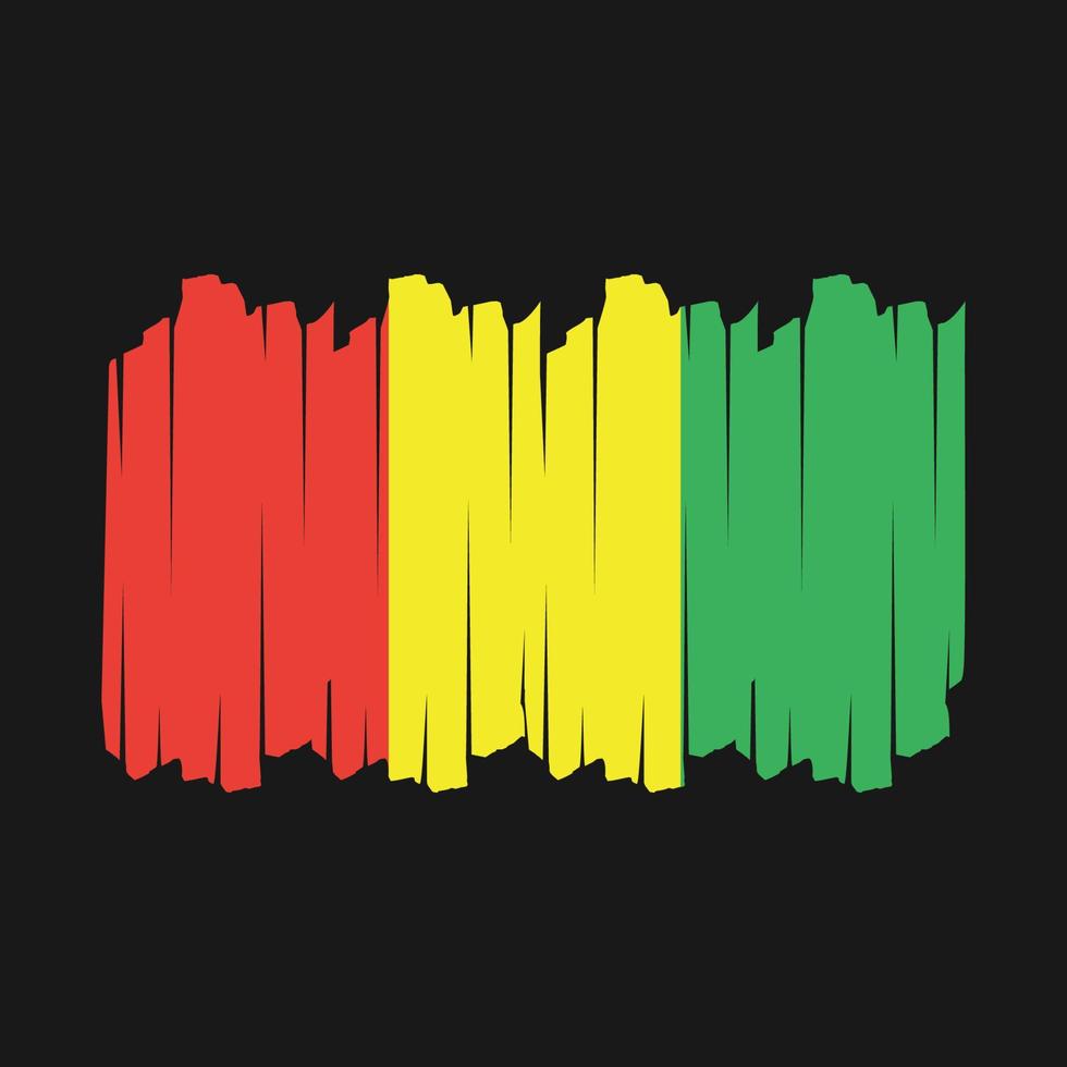 Guinea Flag Brush Vector Illustration