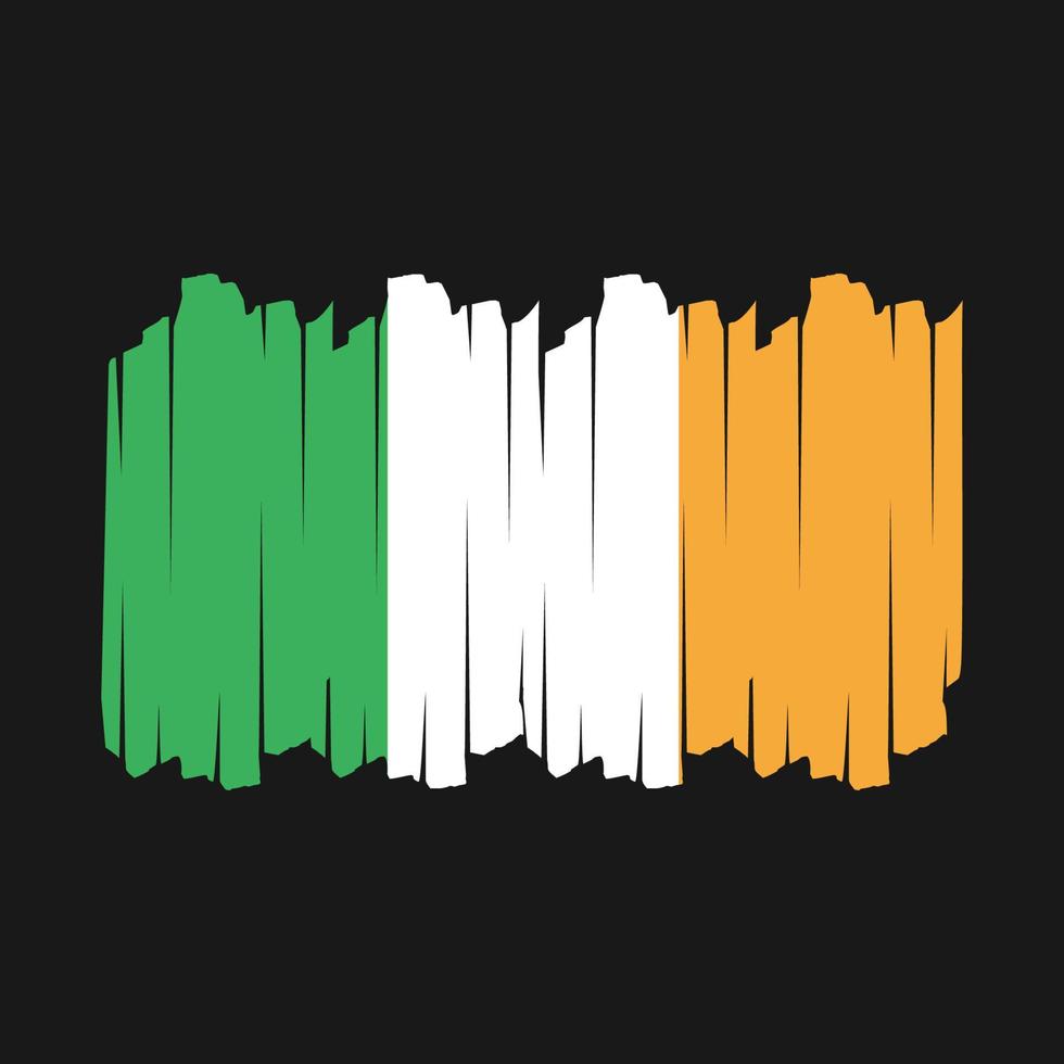 Ireland Flag Brush Vector Illustration
