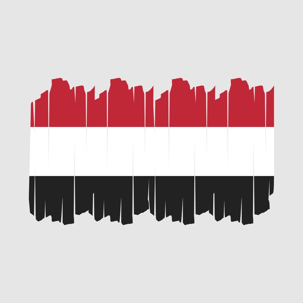 ilustración de vector de pincel de bandera de yemen