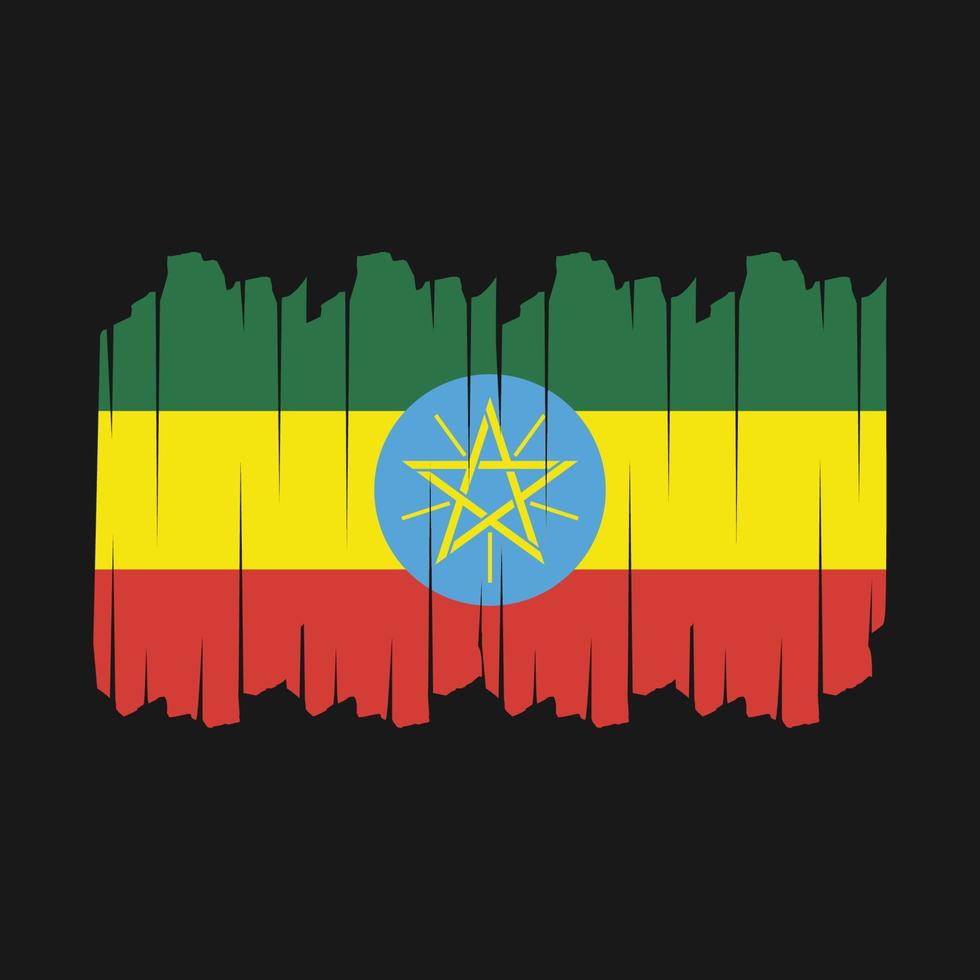 Ethiopia Flag Brush Vector Illustration