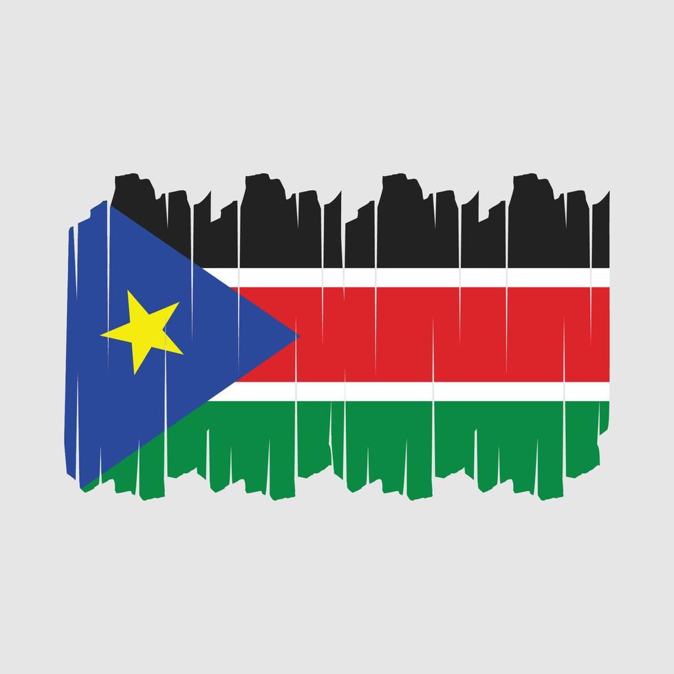South Sudan Flag Brush Vector Illustration