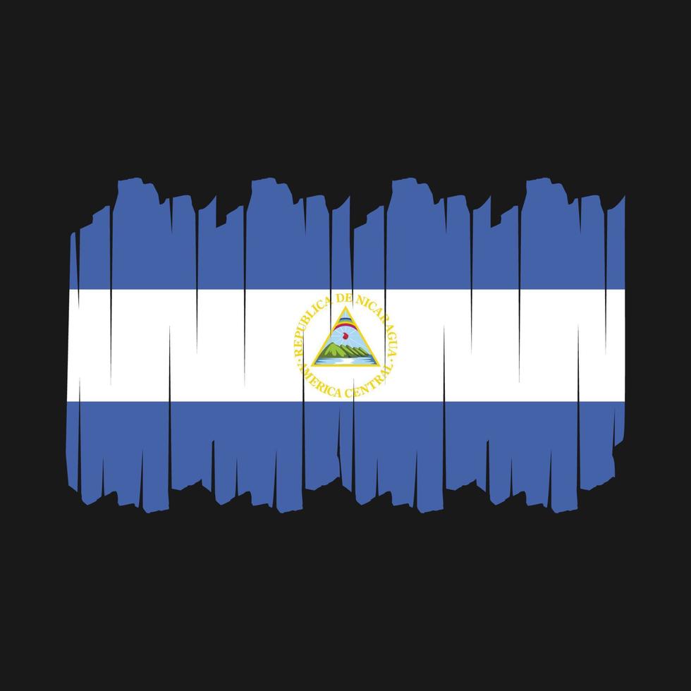 ilustración de vector de cepillo de bandera de nicaragua