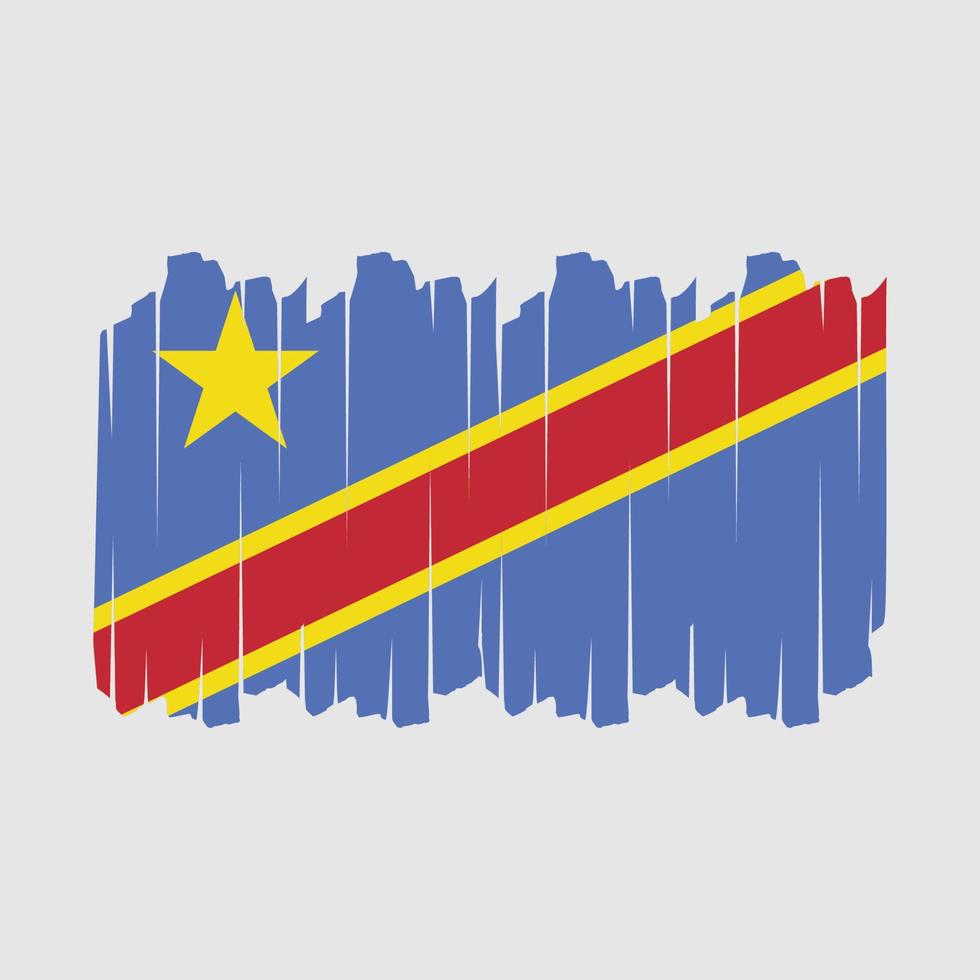 Republic Congo Flag Brush Vector Illustration