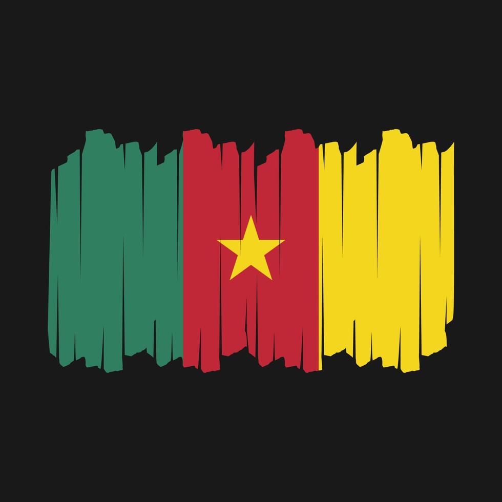 Cameroon Flag Brush Vector Illustration