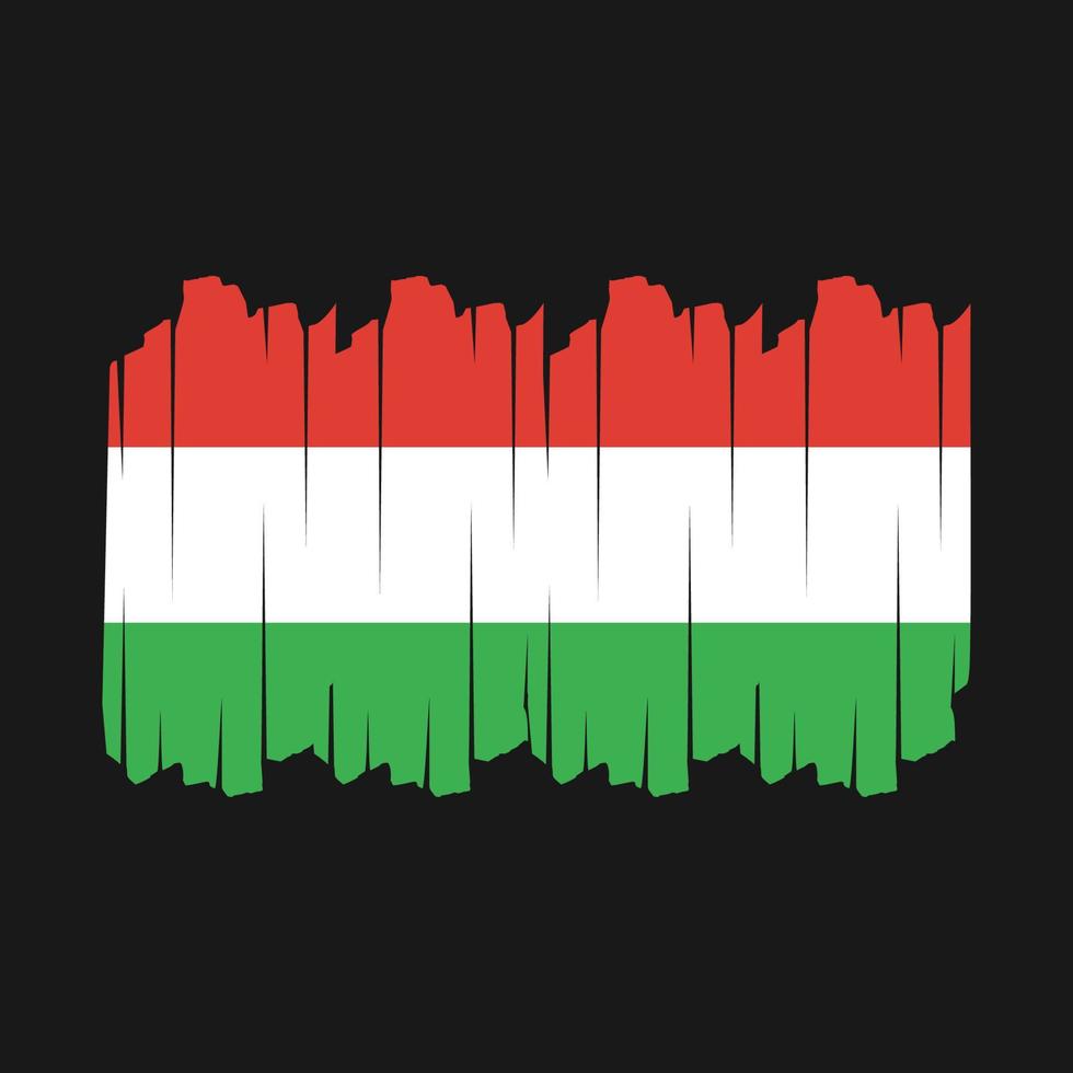 Hungary Flag Brush Vector Illustration