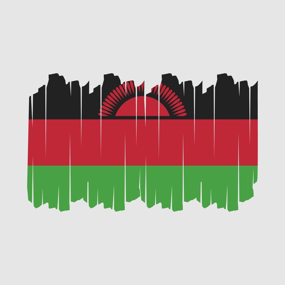 Malawi Flag Brush Vector Illustration