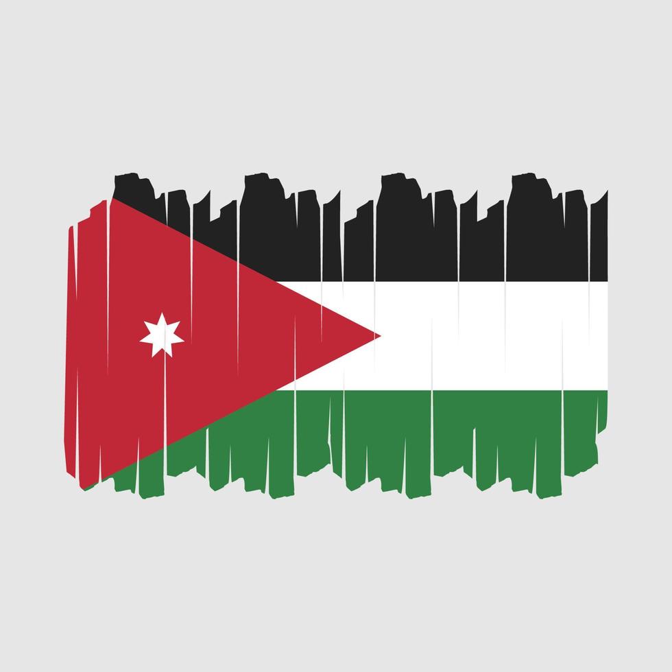 Jordan Flag Brush Vector Illustration