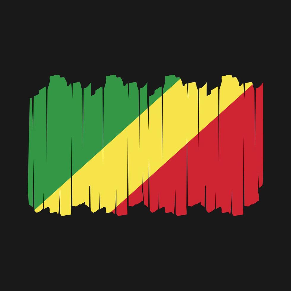 Congo Flag Brush Vector Illustration