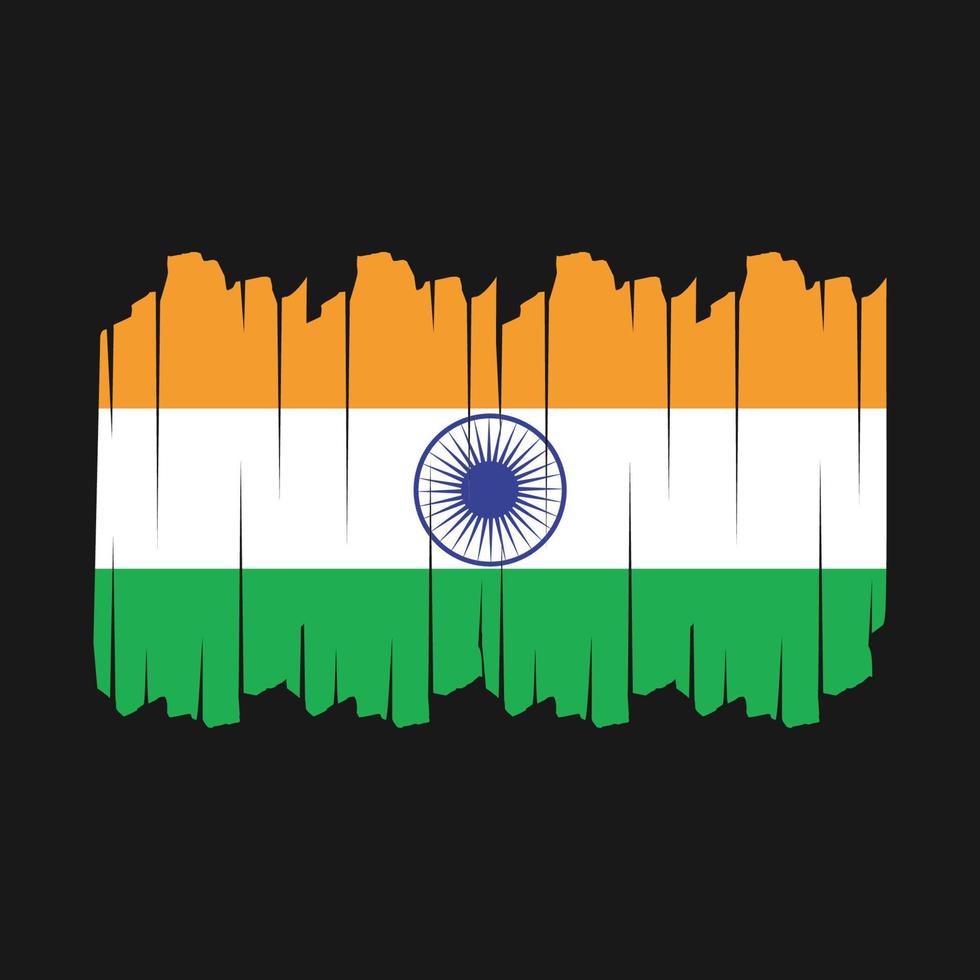 India Flag Brush Vector Illustration