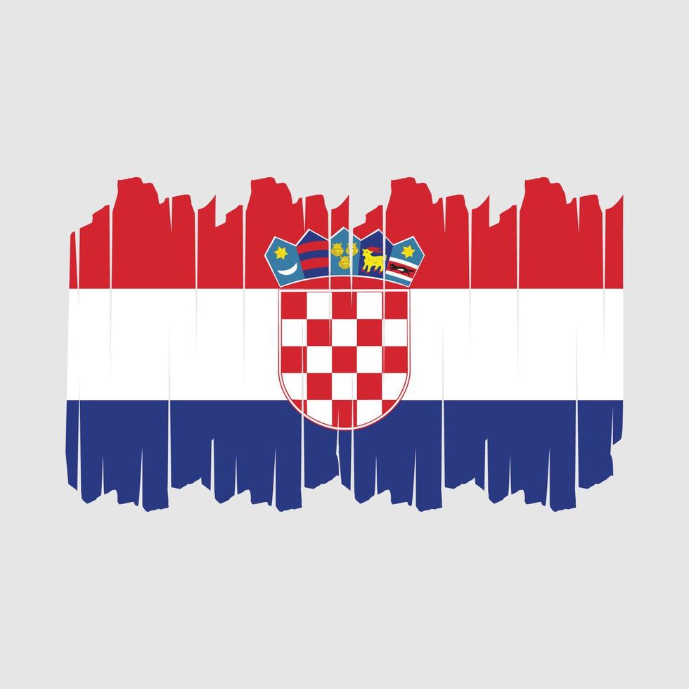 Ilustración de vector de pincel de bandera de croacia