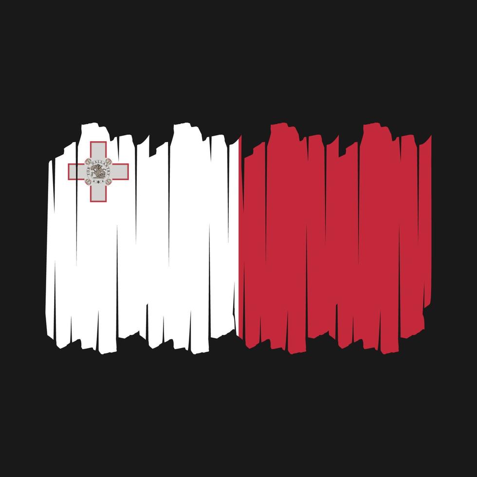 Malta Flag Brush Vector Illustration