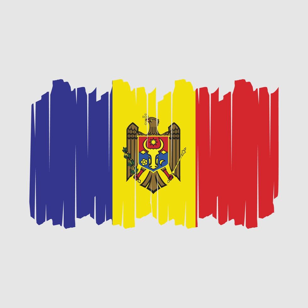 Ilustración de vector de pincel de bandera de moldavia