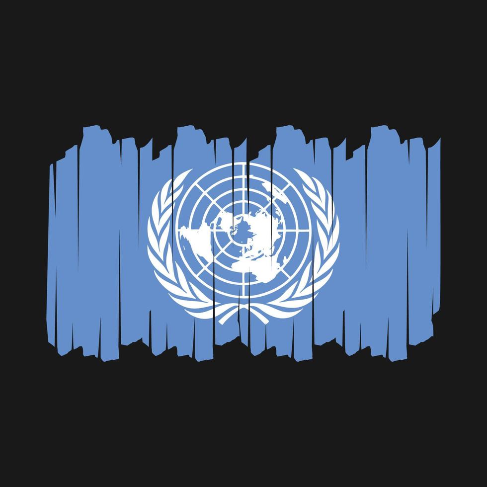 United Nations Flag Brush Vector Illustration