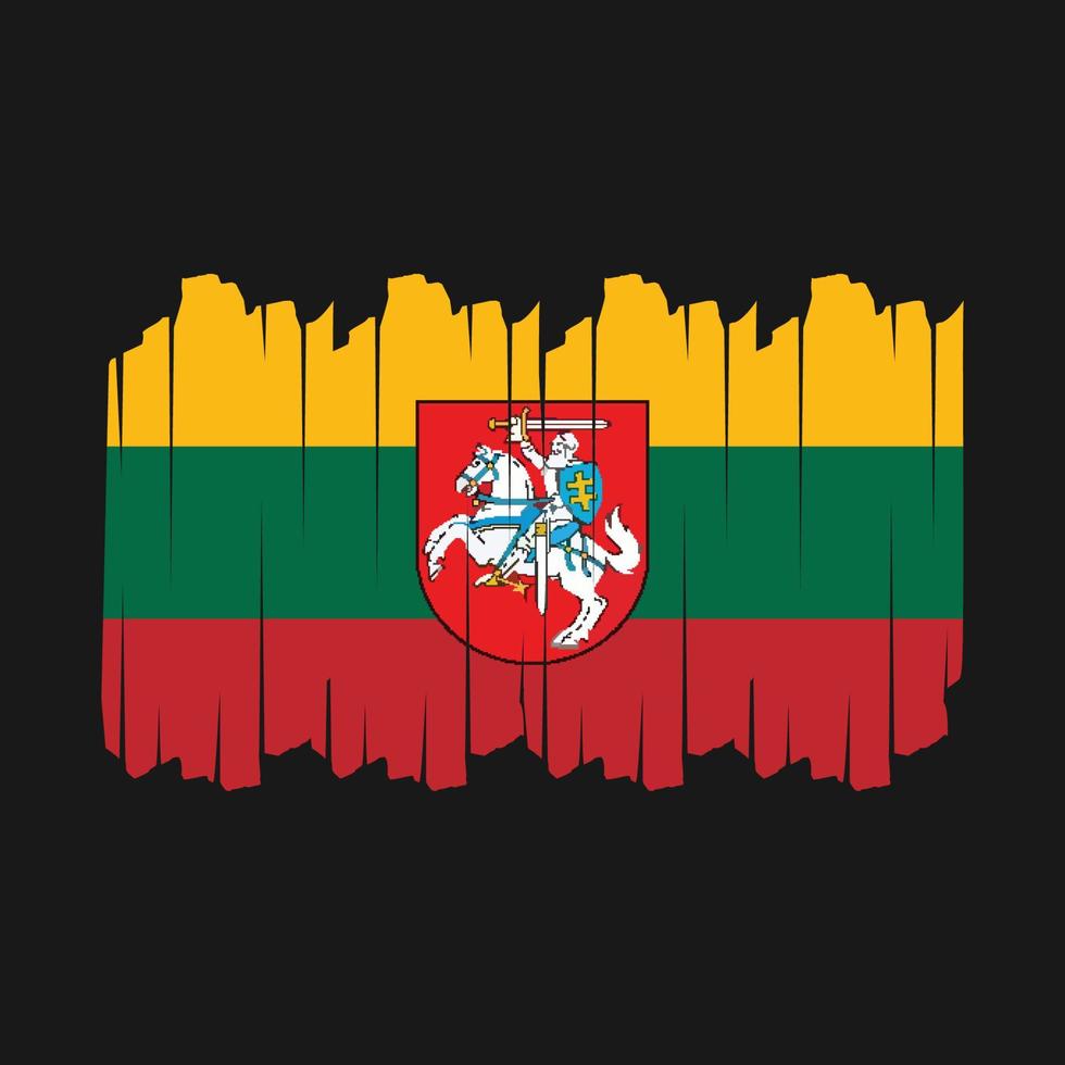 Lithuania Flag Brush Vector Illustration