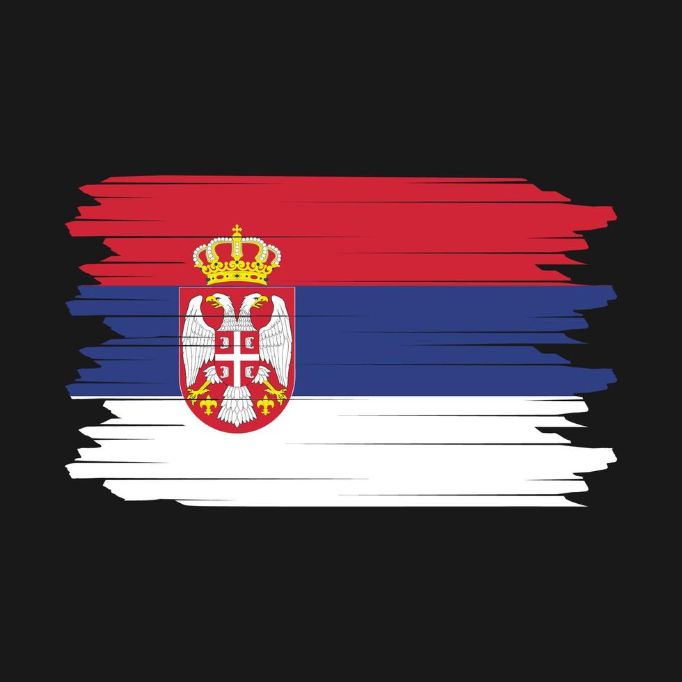 Serbia Flag Brush Vector