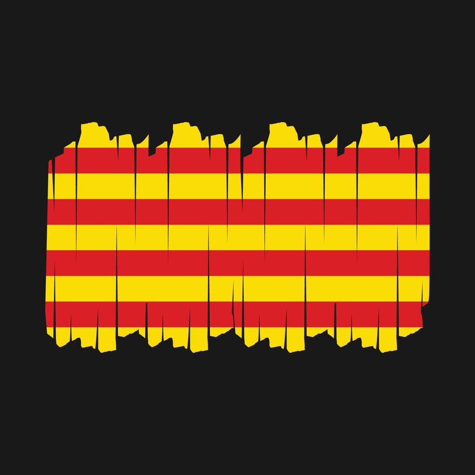 Catalonia Flag Brush Vector Illustration