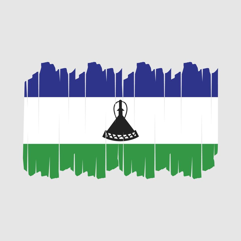 Lesotho Flag Brush Vector Illustration