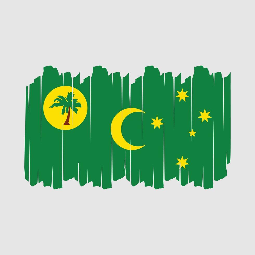 Cocos Islands Flag Brush Vector Illustration