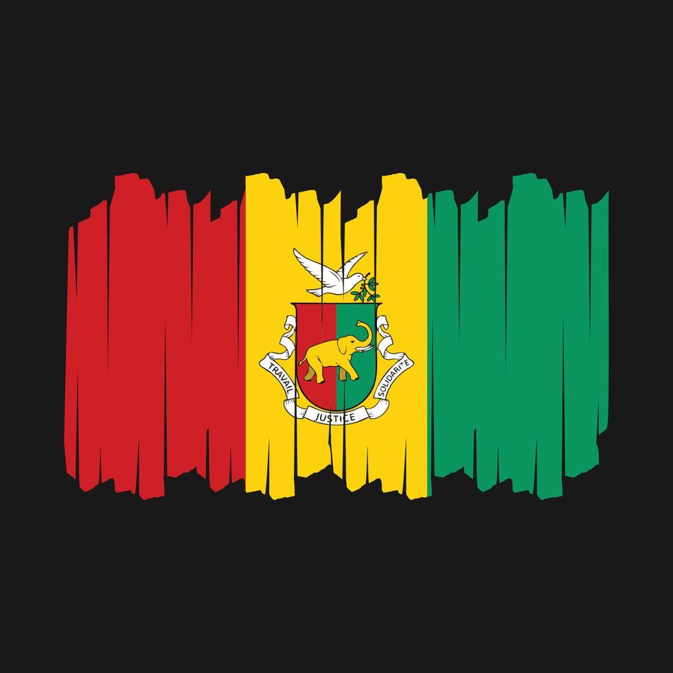 ilustración de vector de pincel de bandera de guinea