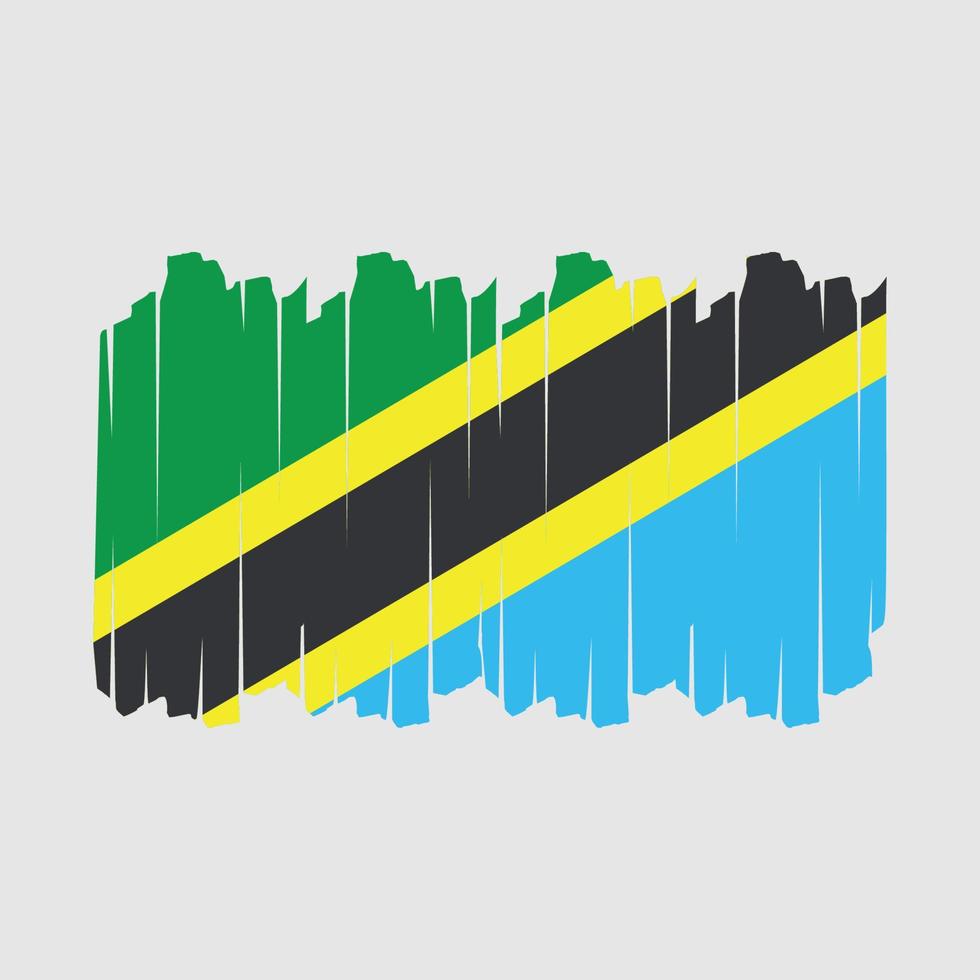 Ilustración de vector de cepillo de bandera de tanzania