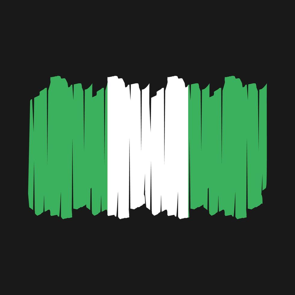 Nigeria Flag Brush Vector Illustration