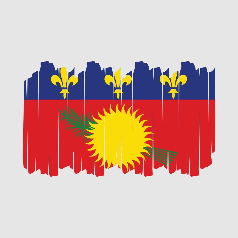 Guadeloupe Flag Brush Vector Illustration