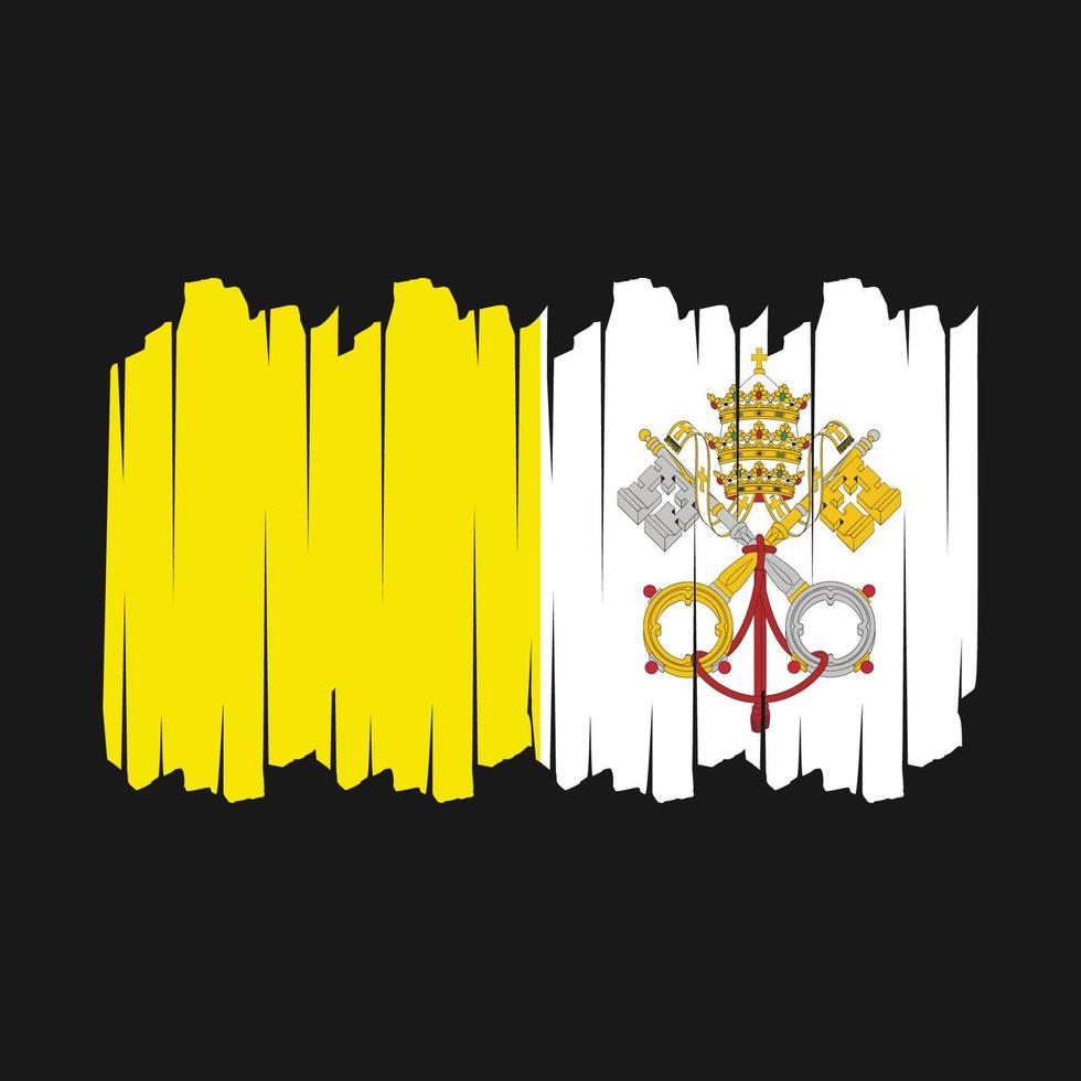 Vatican Flag Brush Vector Illustration