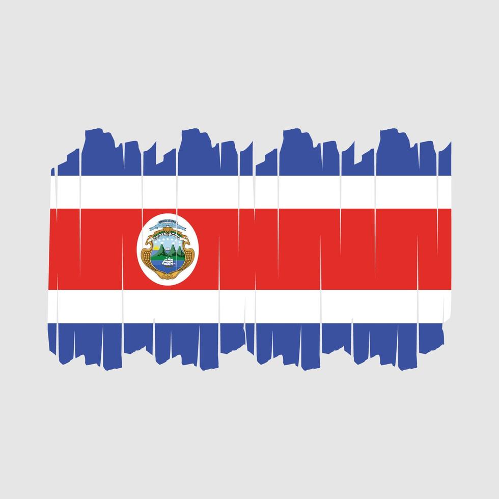 Costa Rica Flag Brush Vector Illustration