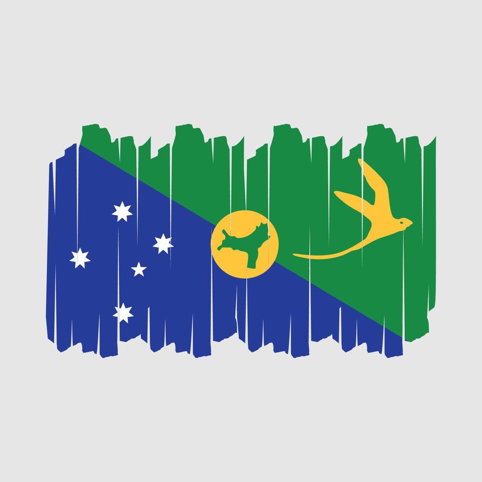 Christmas Islands Flag Brush Vector Illustration