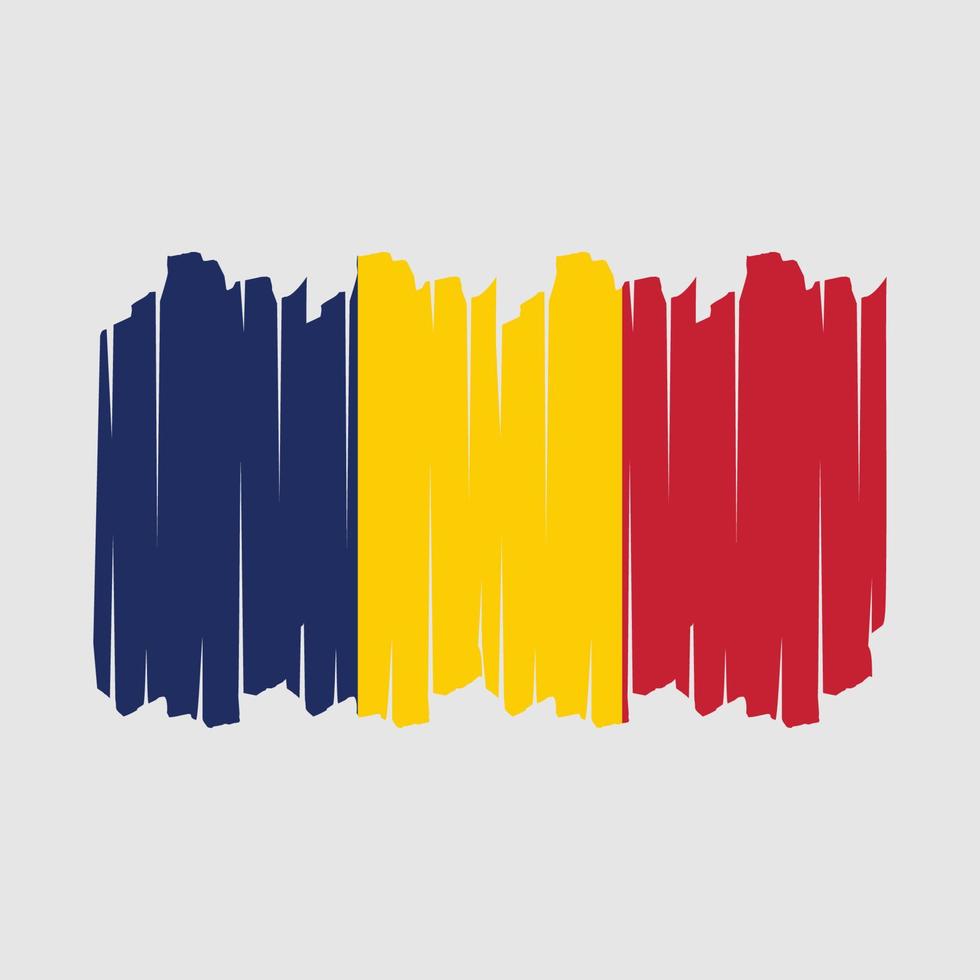 Ilustración de vector de cepillo de bandera de chad