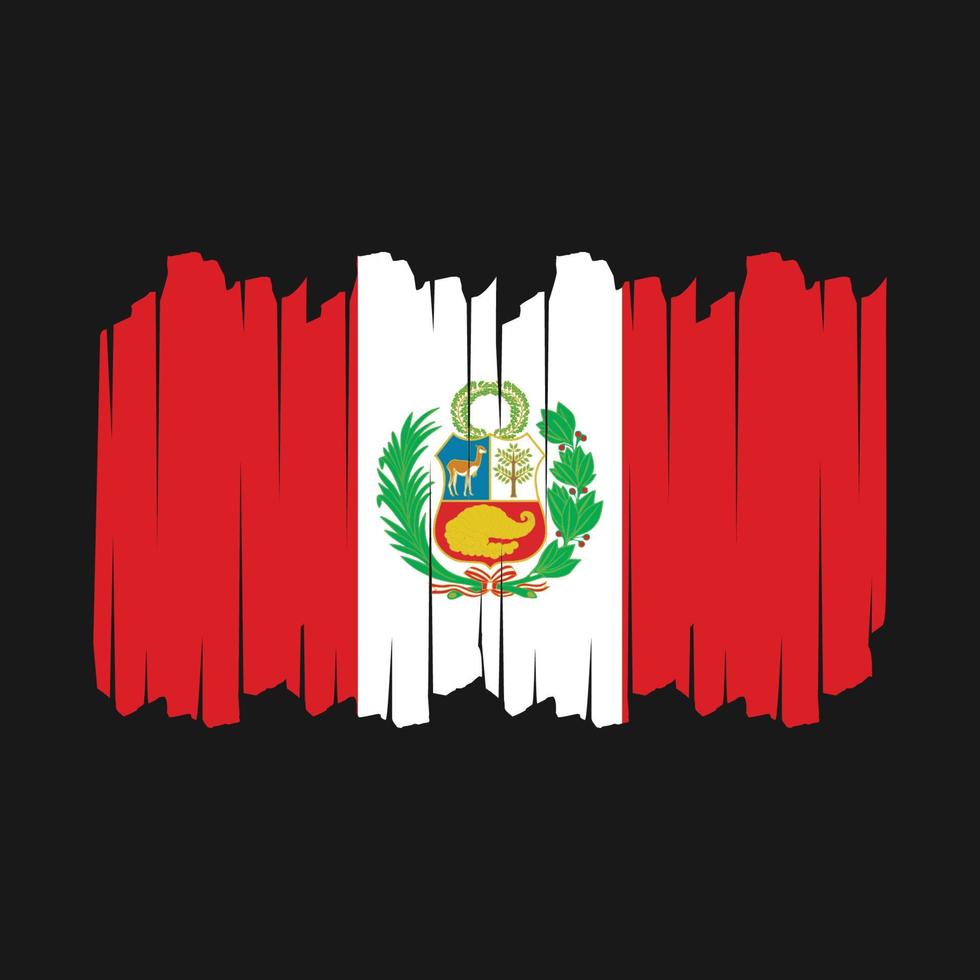 Peru Flag Brush Vector Illustration