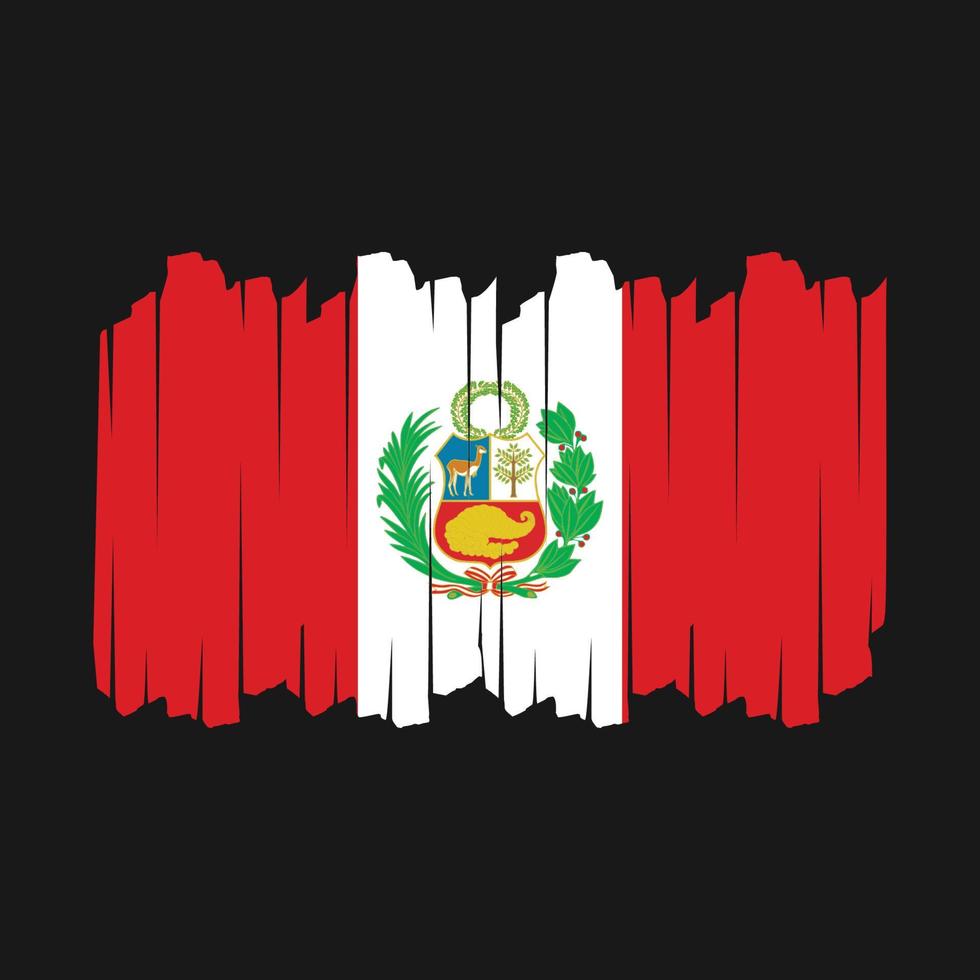 Ilustración de vector de pincel de bandera de perú