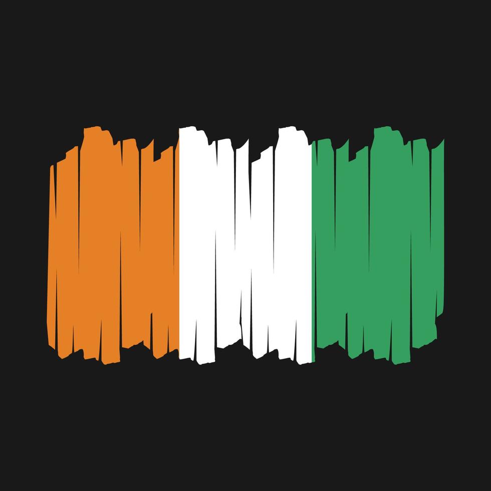 Ivory Coast Flag Brush Vector Illustration