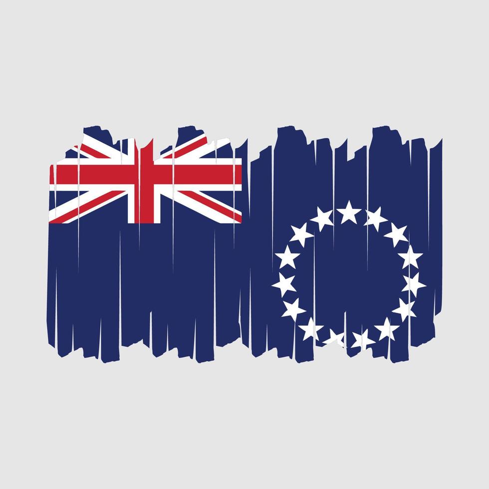 Ilustración de vector de cepillo de bandera de Islas Cook