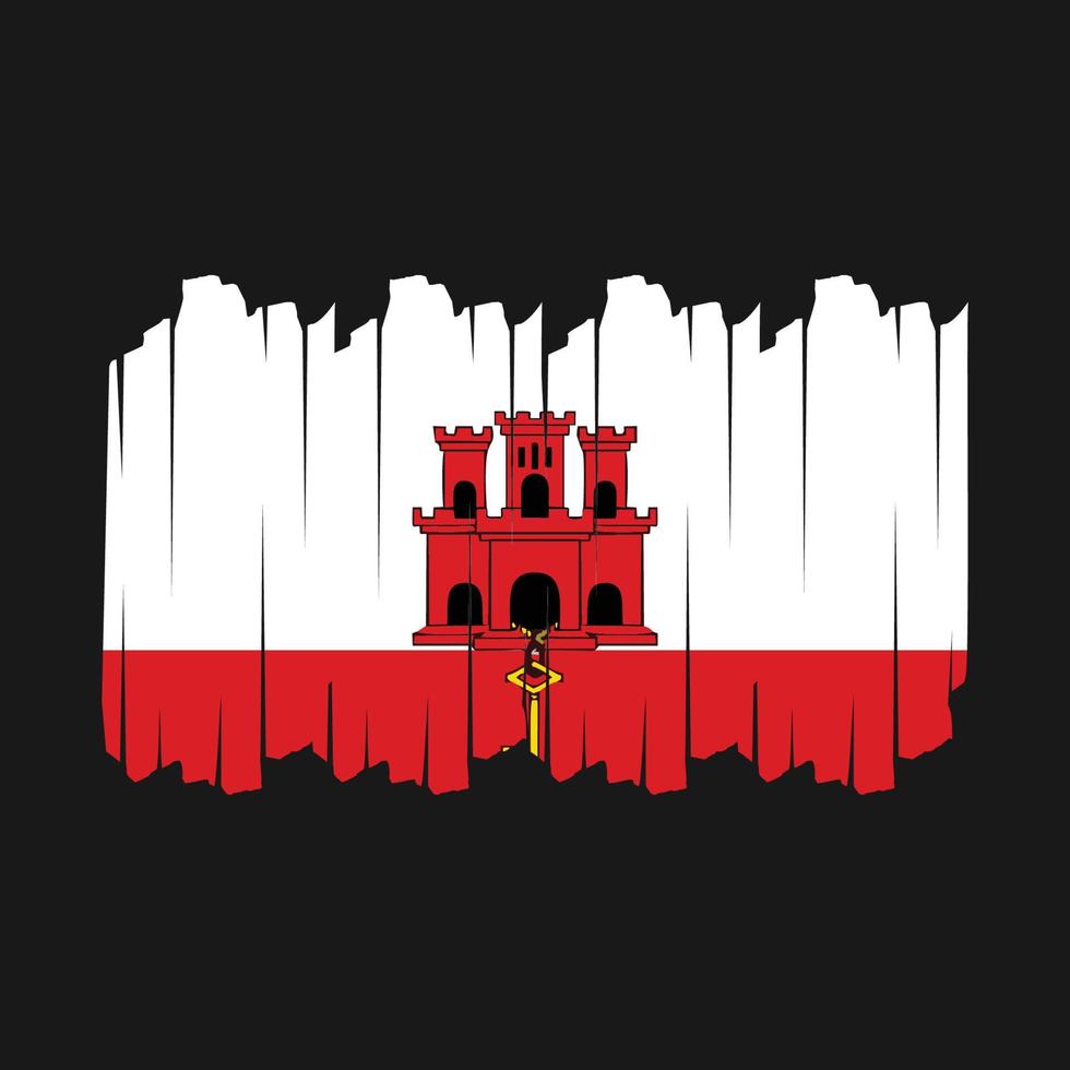 Gibraltar Flag Brush Vector Illustration