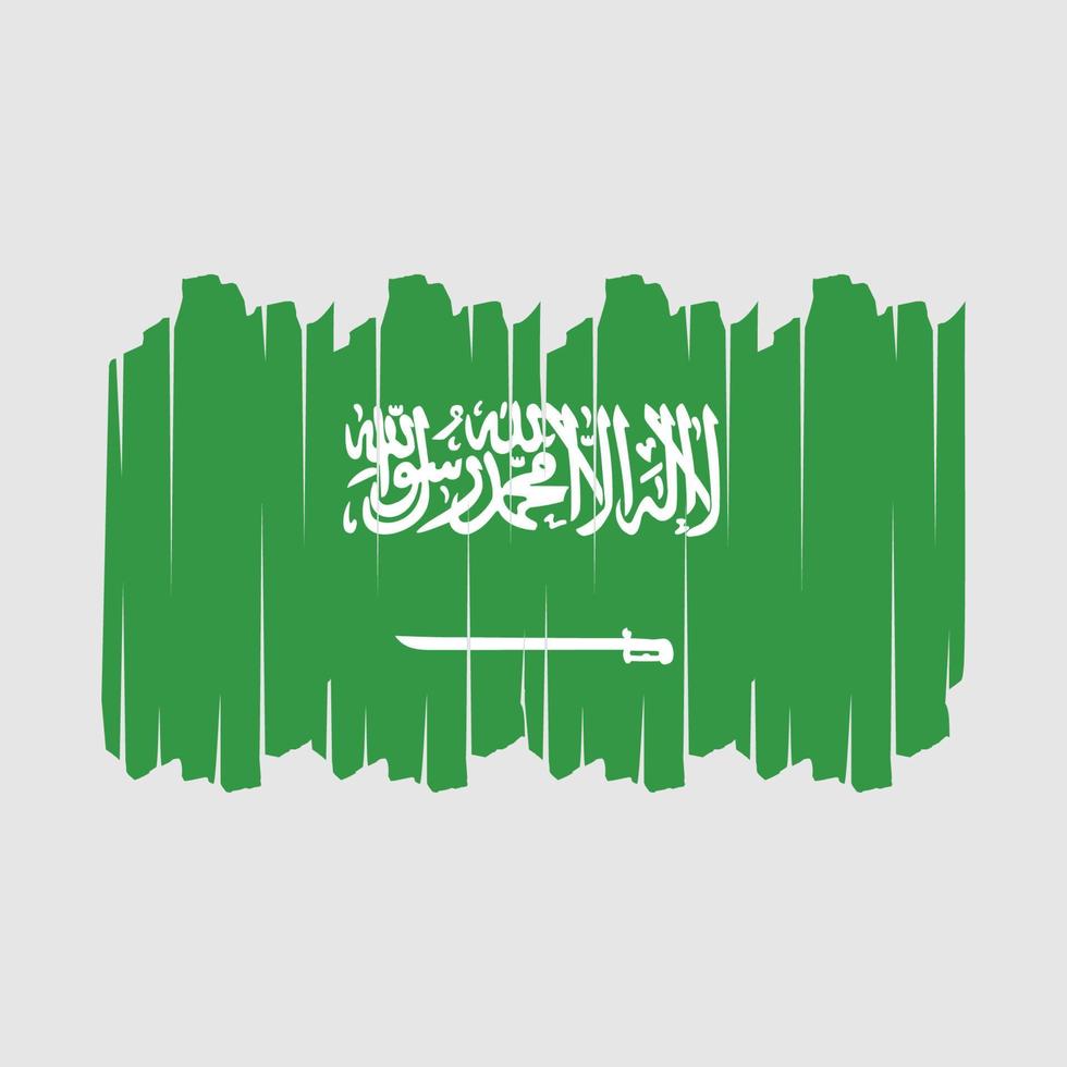 Saudi Flag Brush Vector Illustration