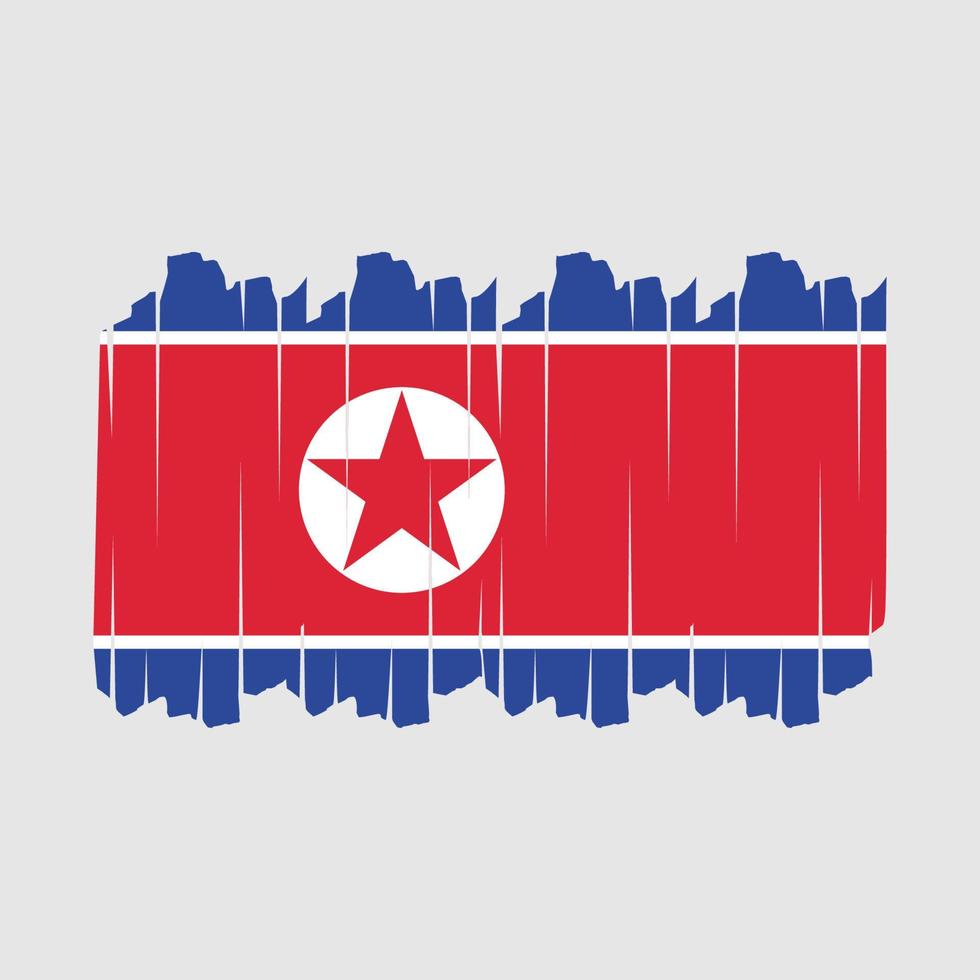 North Korea Flag Brush Vector Illustration