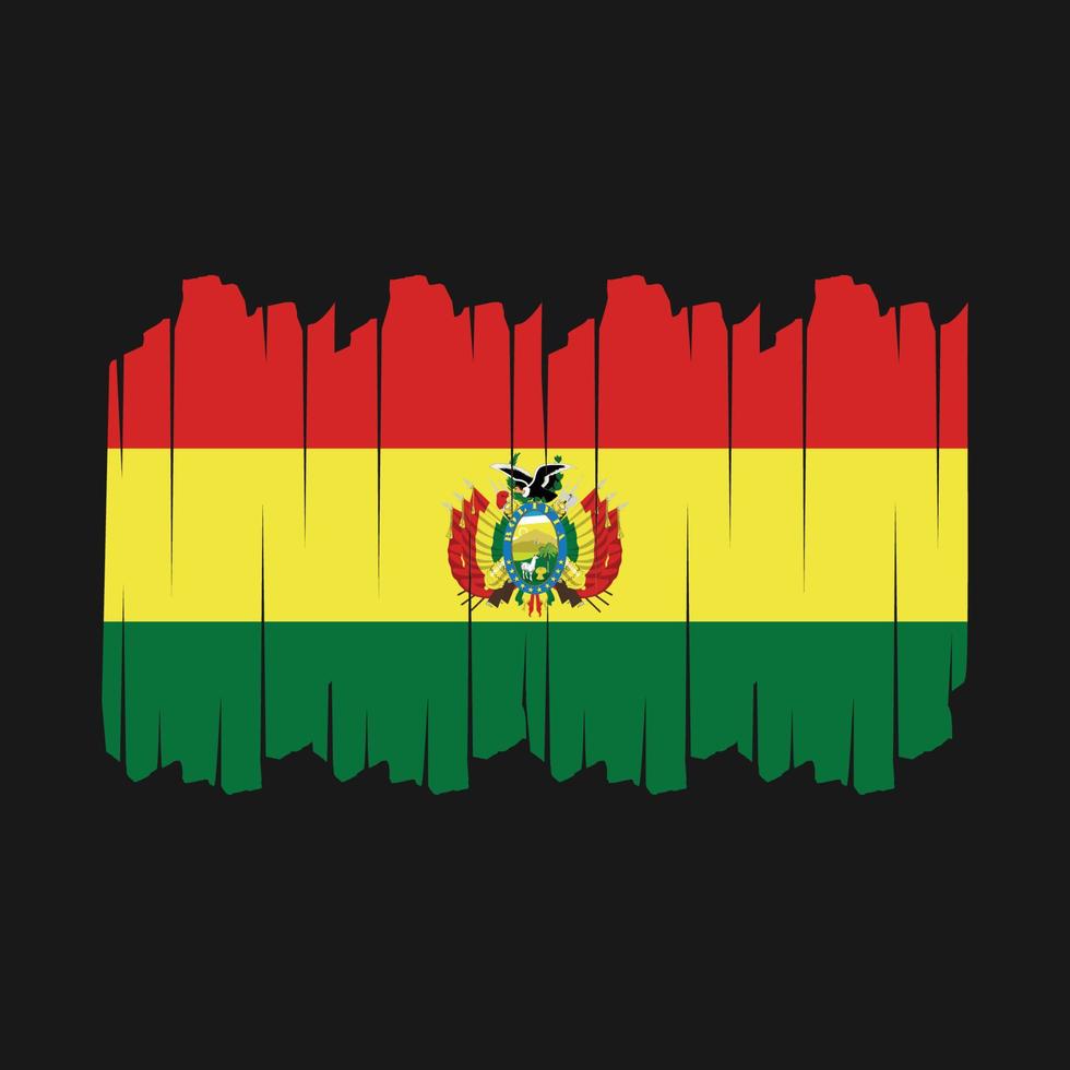 ilustración de vector de pincel de bandera de bolivia