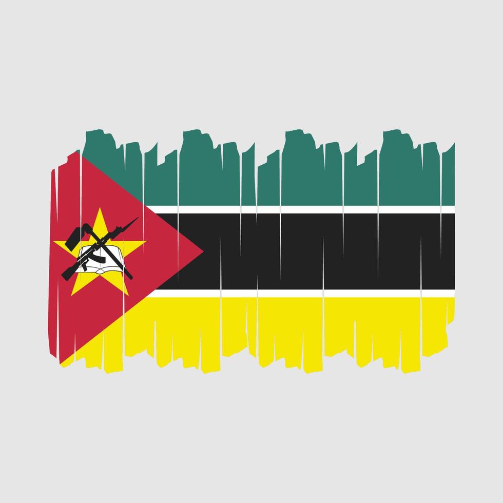 Ilustración de vector de pincel de bandera de mozambique