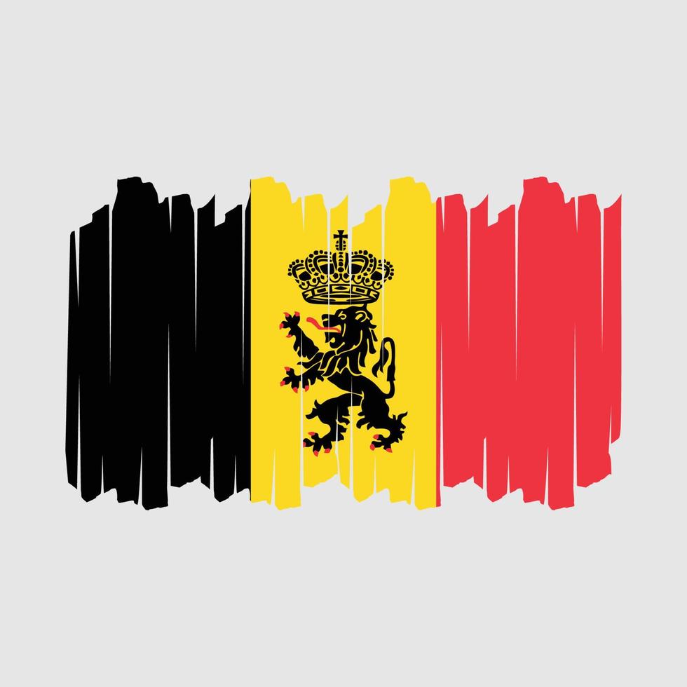 ilustración de vector de pincel de bandera de bélgica