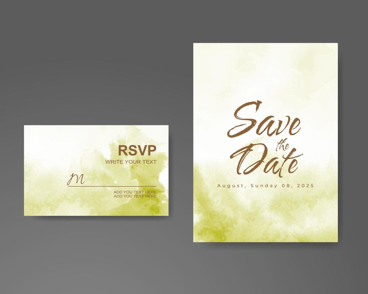 Wedding invitation with abstract watercolor background vector