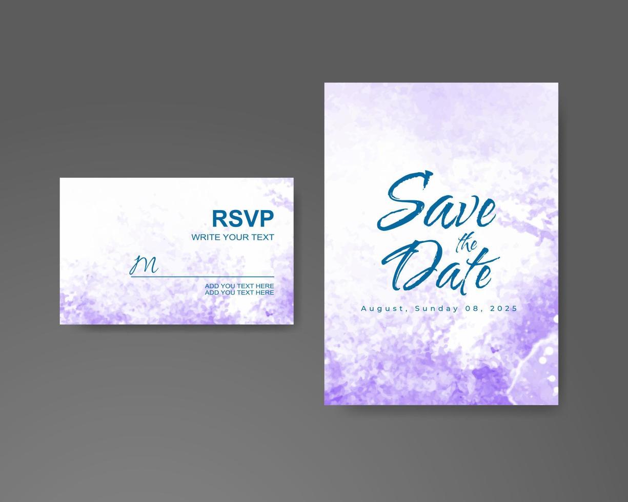 Wedding invitation with abstract watercolor background vector