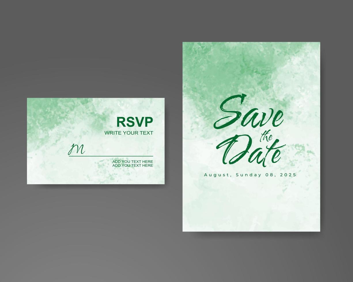 Wedding invitation with abstract watercolor background vector