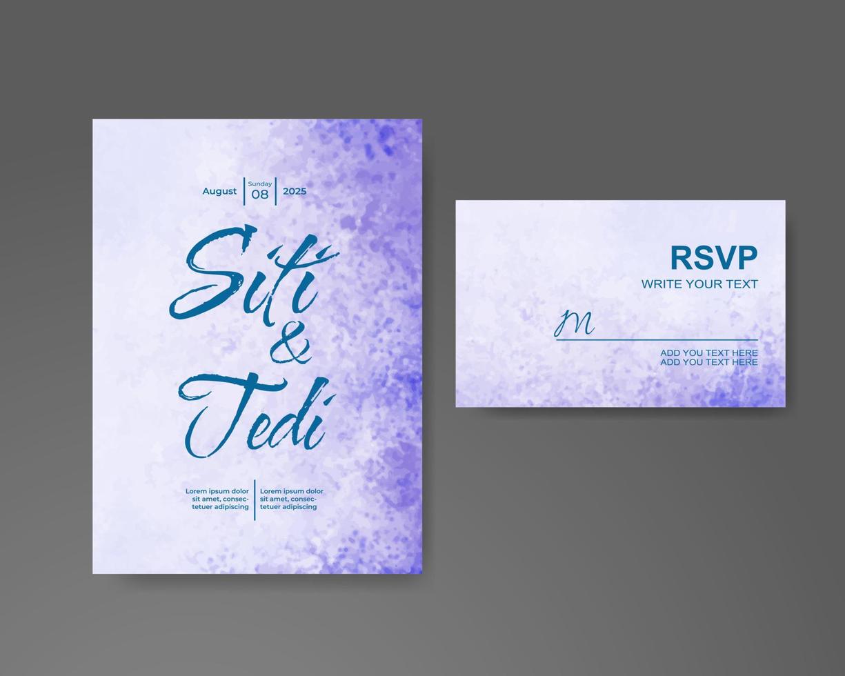 Wedding invitation with abstract watercolor background vector