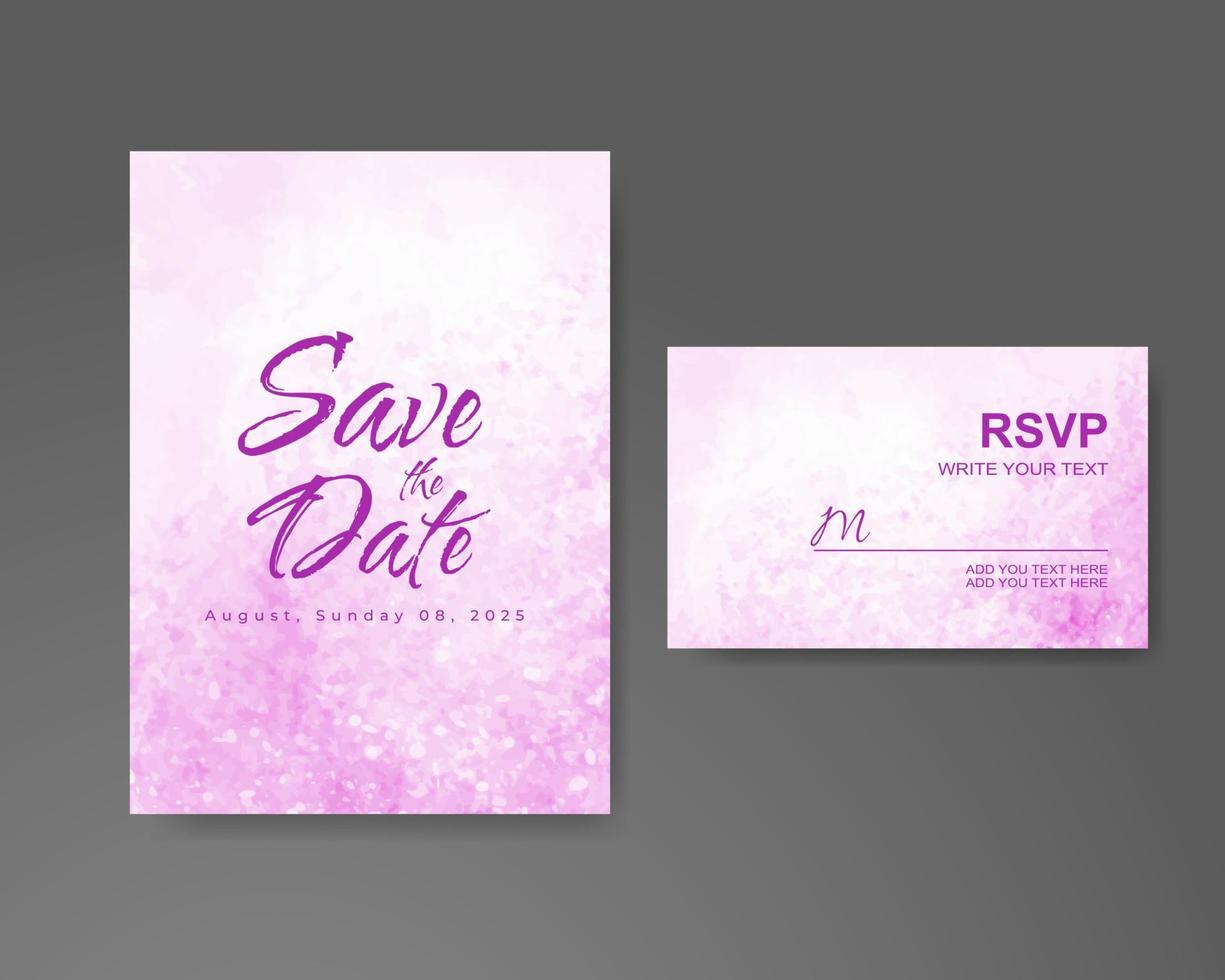 Wedding invitation with abstract watercolor background vector